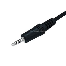 Monoprice 100644 6-Feet 3.5mm Stereo Plug/Plug M/M Cable, Black