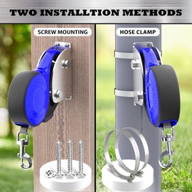 X-TECOKIT Secure Holder for Retractable Dog Leash,Stainless Steel Wall Hook,Heavy Duty Metal Bracket for Small Medium Large Retractable Leashes,Mounted Indoor and Outdoor,No Runaway System