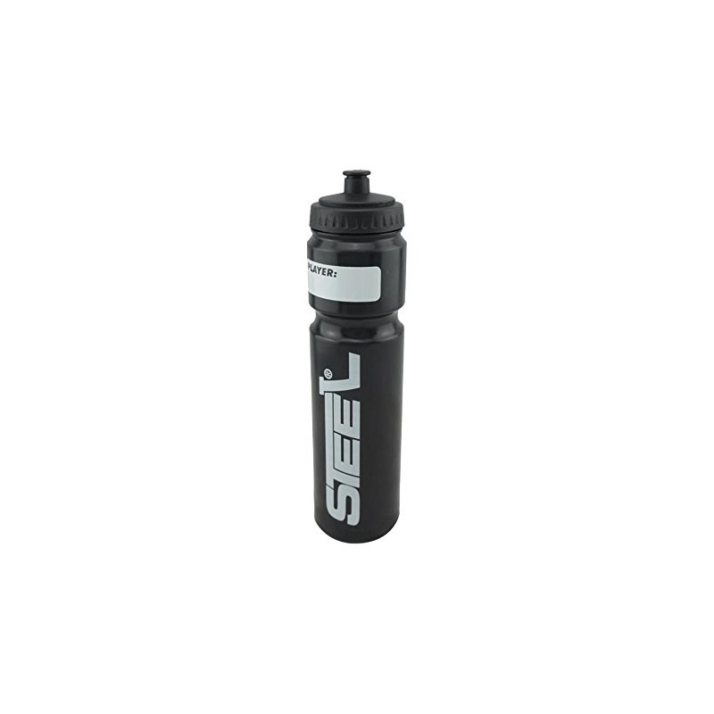 Steel Hockey Water Bottle Silver Safe' 1.0 L Short Straw