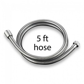 Stainless Steel Shower Hose, PVC-Free Silicon Innerlining (5-ft)