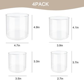 YOLCAR 4 Pack Clear Round Organizer, Multifunctional Desktop Storage, Vanity Storage Organizers for Hair Accessories & Beauty Supplies, etc. 4 Size