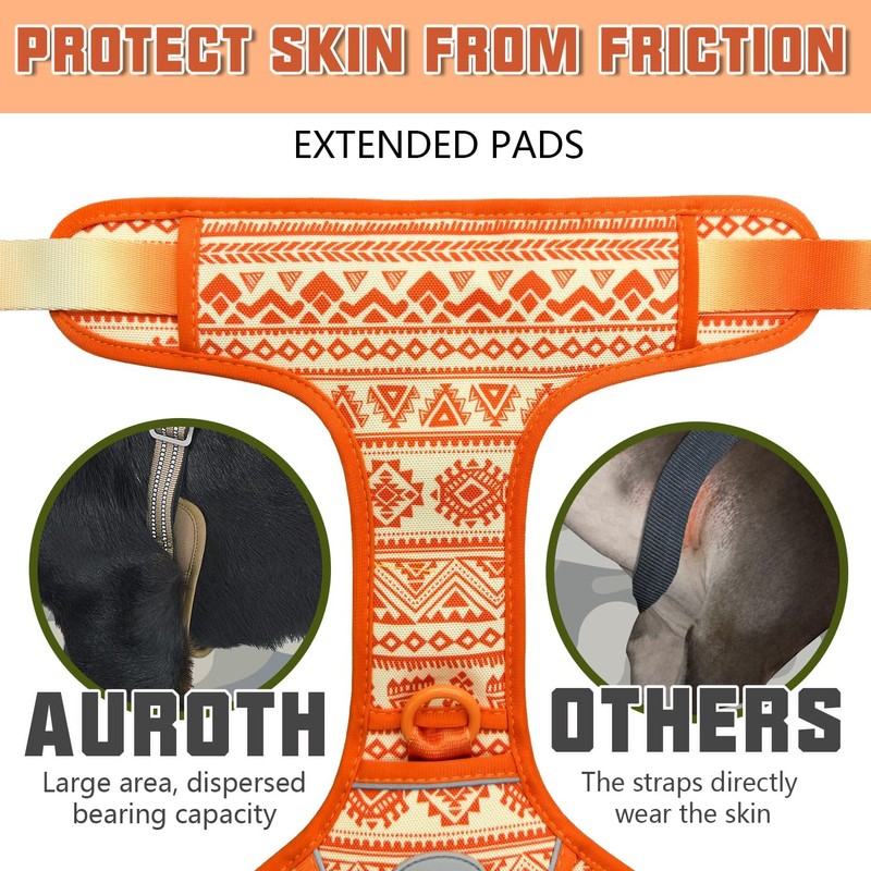 AUROTH Tactical Dog Harness for Large Dogs No Pull Adjustable