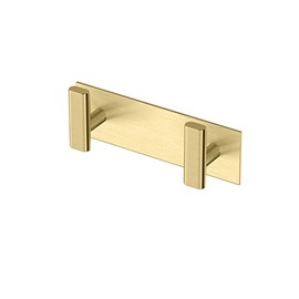 Gatco 1283B Elevate All Modern Decor Double Hook, Brushed Brass | Wall Mount 6.50" W X 2.50" H 2-Hook Robe, Towel Holder