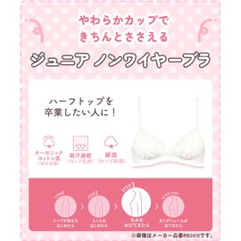 Wing/Wacoal RB2410 Junior Wirefree Bra, Wing Teen, Organic Cotton Blend (Body Fabric) [STEP3 Bras with Rounded Chests] Elementary School Students Junior High School Girls, IV