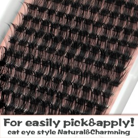 YOONOYA Lash Clusters 144 PCS 16mm Mix Volume Lashes Eyelash Clusters D Curl Cluster Eyelash Extensions Natural Wispy Cluster Lashes Reusable Individual Thick Lash Extension (QD-16mm - Mix)