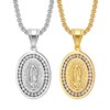 OIDEA Women's Virgin Mary Necklace: Mother of God Oval Medal