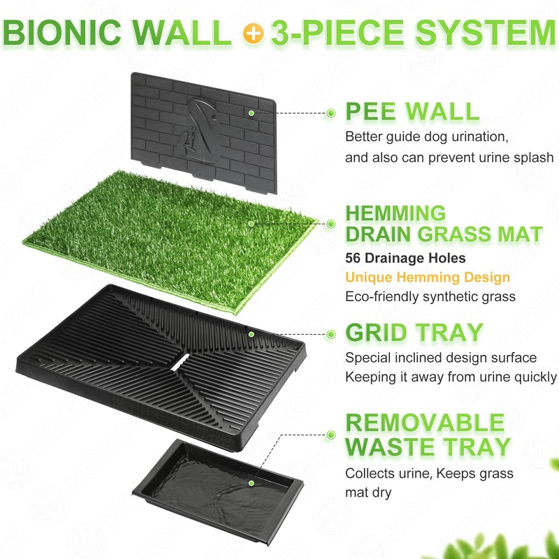 Hompet Dog Grass Pad with Tray Large, Puppy Turf Potty