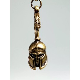 Spartan 4" Handmade Ancient Bronze Spartan Helmet Keychain