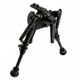 Bipiede per fucile regolabile da 15,2 a 22,9 cm con gambe con intagli e montaggio MLOK diretto, manico di tensione di livellamento Swivel Tilt per scatti a lungo raggio