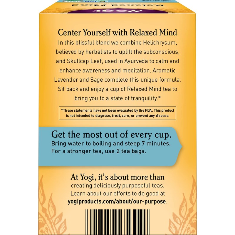 Yogi Tea - Relaxed Mind (6 Pack) - Supports Tranquility