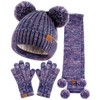 SENPUKI Kids Winter Hat Gloves Scarf Set, Girls Toddler Children