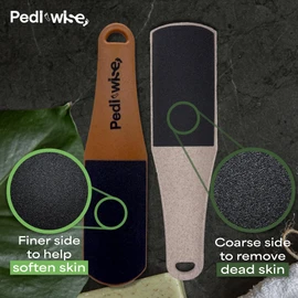PEDI-WISE Double Sided Foot File - Extra Large Professional Foot Rasp for Hard Skin Removal - Concave/Convex Shape for Maximum Efficiency - Recommended by Podiatrists - Twin Pack