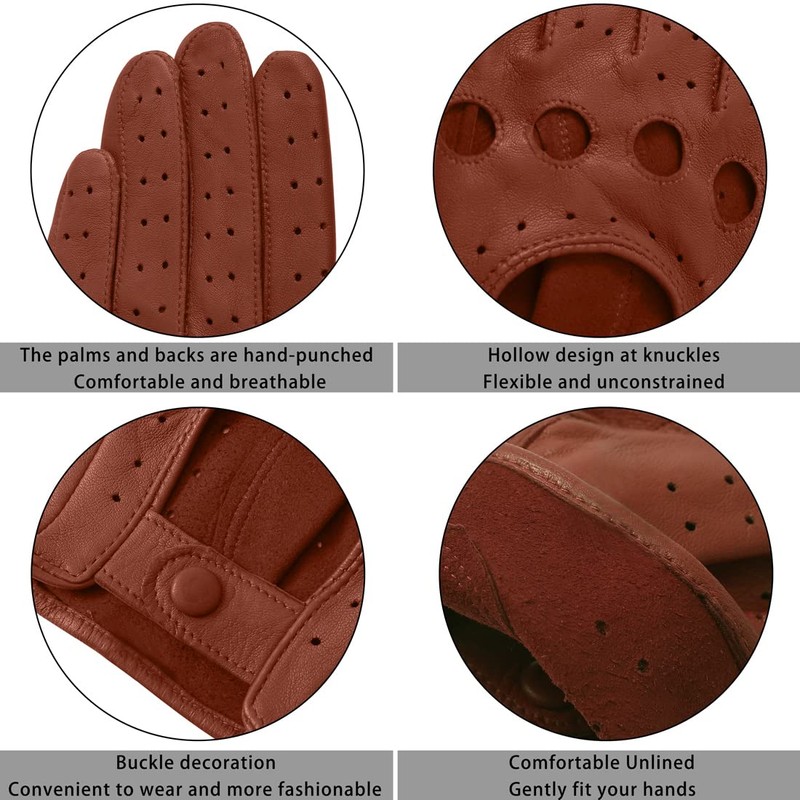 Harssidanzar Women's Leather Driving Gloves Dress up Touchscreen Gloves Lambskin