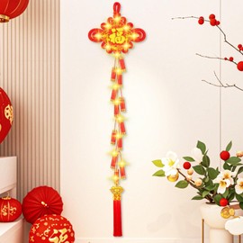 1 Pc Chinese New Year Hanging Decorations Electronic Firecrackers Chinese Knots Firecrackers LED Decorations for Chinese New Year Spring Festival Lunar New Year