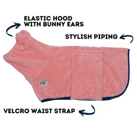 DERPYCHAPPY Derpy Chappy Premium Dog Bathrobe Towel, Absorbent Microfiber Robe for Small Medium Extra Large Dogs and Cats, Stylish Cozy Quick Pet Drying Towels After Bath, Pool or Beach