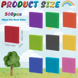 Coopay 500 Pcs Foam Square Color Tiles, Math Counters, Sorting Colored Foam Squares Math Counting Manipulatives, Game Tokens, Bingo Chips, Classroom Crafts for Kids Learning Development Toys