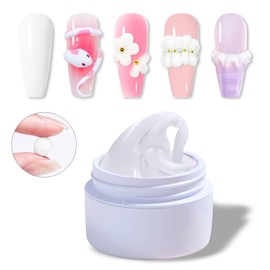 IFFANSHU Solid Builder Gel for Nails, 3D Gel Nail Art White Non Stick Hand Hard Gel Sculpting Gel Carving Gel Modeling Gel Nail Extension Soak Off UV LED Gel Nail Art Salon