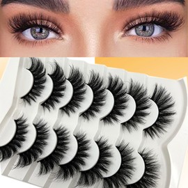 loladook Cat Eye Lashes Natural Look 3D Mink Lashes Wispy 8-16mm D Curl Strip Lashes That Look Like Extensions Soft Short Volume Natural False Eyelashes Bulk