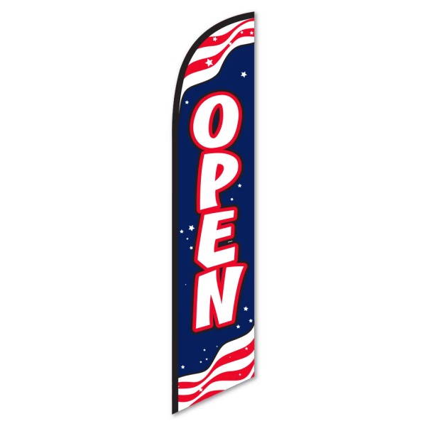 AutoDealerSupplies Open Patriotic Feather Flag #xx60-705