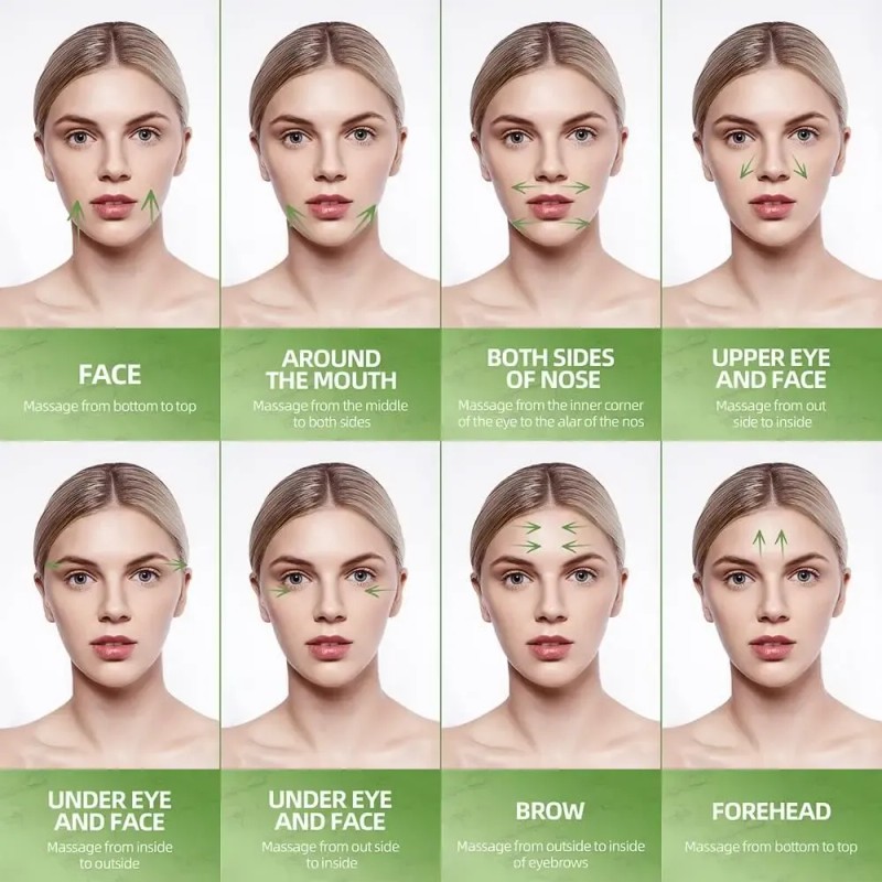 Rodillo De Jade Natural 3 En 1 Y Gua Sha