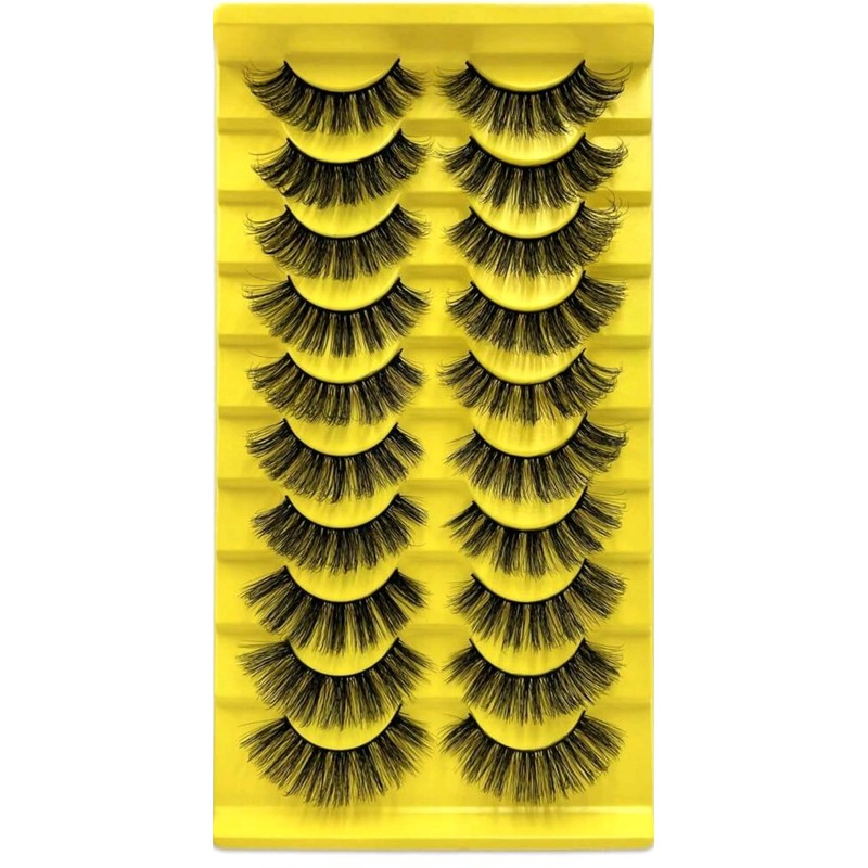 Dramatic 6D Mink False Eyelashes, Super Fluffy Wispy Style, 10