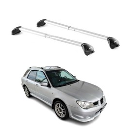 OMAC Roof Rack Cross Bars for Subaru Impreza 1992-2007 Wagon Heavy Duty Telescopic 220Lbs Aluminium Silver 2Pcs fits Cargo Carriers Kayak Canoe Bike Snowboard