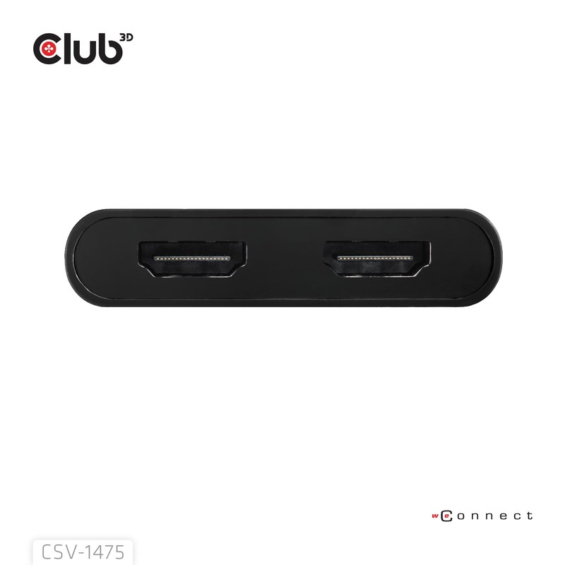 Club3D CSV-1475 USB Type-C (with USB Type-A Adapter) to Dual