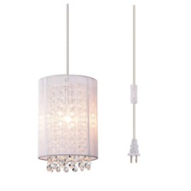 Plug in Pendant Lights Mini Crystal Pendant Lighting Plug in Chandelier 1 Light Hanging Light Fixture
