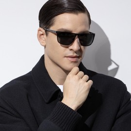 CARFIA Metal Men's Polarised Sunglasses UV400 Protection Spring Hinges Eyewear with Flat Rectangle Shape for Driving Outdoor Activities