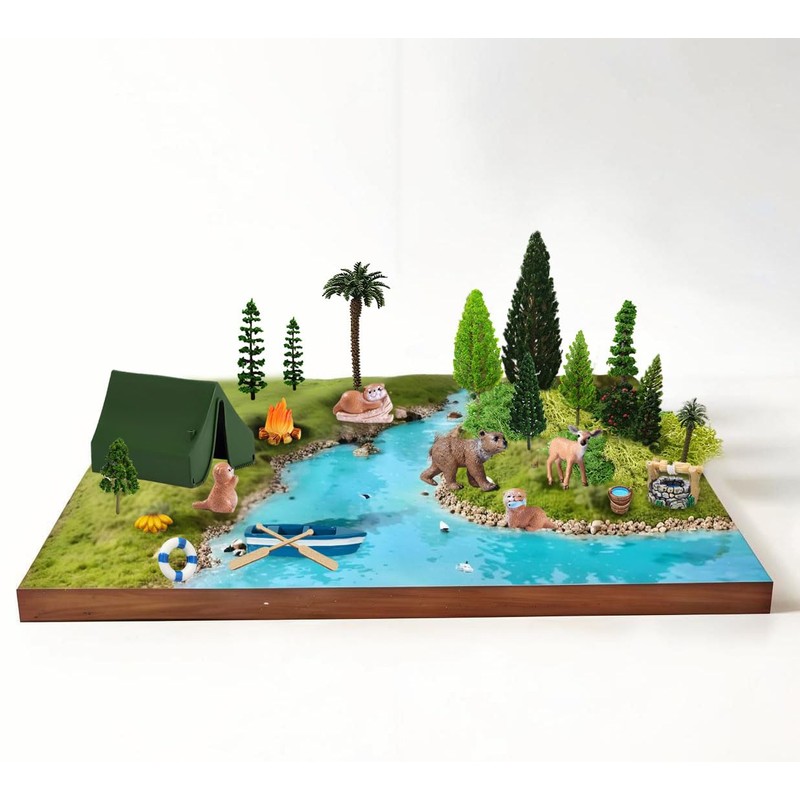 QuarenDen Miniature Garden Accessories, 32 Pcs, Forest Animal Figures with