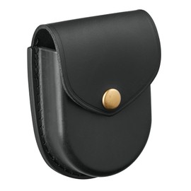 Shield Wallets Single Handcuff Case Closed Top Duty Belt Cuff Case Black Leather, Brass Snap