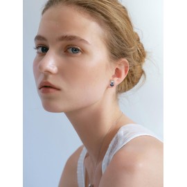 KANNSOAR Tahitian Black Pearl 18K White Gold Plated Sterling Silver Frog Stud Earrings 8MM Pearl Jewelry Wedding Anniversary Birthday Gifts for Women Wife Lover Girlfriend