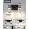 kudos 2-Light Bathroom Light Fixtures, Crystal Vanity Light, Black Bathroom