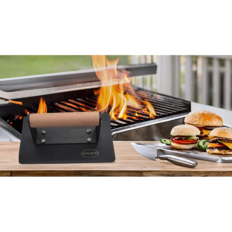 JNXHON Kitchen Tools Heavy Duty Cast Iron Grill Press Burger