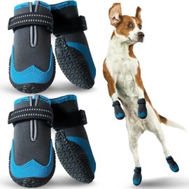 Dog Boots for All Breeds, Outdoor Paw Wear for Small to Large Dogs, Anti-Slip Sole and Skid-Proof, It's The Dog's Favorite Color Shoes, Dog Shoes That Can be Worn During The Night (Grey, 07)