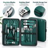 24-Piece Stainless Steel Manicure Pedicure Set – Green Nail Clippers,