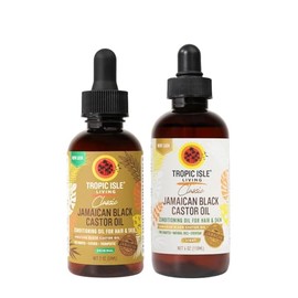 Tropic Isle Living Aceite de ricino negro jamaicano (original) con aceite de ricino de mezcla ligera, crecimiento del cabello y cuidado del cuero cabe