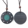 Emf Protection Volcanic Stone Far Infrared Energy Necklace,Meditation Energy Necklace(43mm)