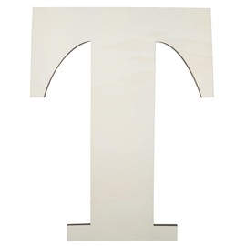 12 Inch Unfinished Wooden Numbers, 1/8 Inch Thick Large Blank Wooden Alphabet Handmade Painting Sign Boards for DIY Birthday Wedding Graduate Party Decor Props - T