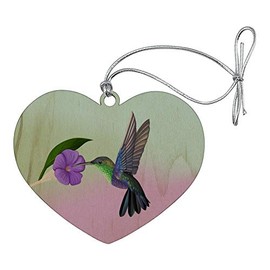 GRAPHICS & MORE Hummingbird Crowned Woodnymph Purple Violet Heart Love Wood Christmas Tree Holiday Ornament