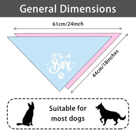 It’s A Boy It's A Girl Gender Reveal Baby Announcement Dog Bandana Pregnancy Announcement Photo Prop Pet Scarf Decorations Accessories for Dog Lovers Pack of 2