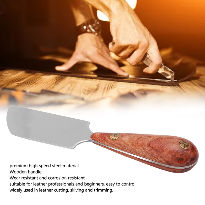 Leather Knife High Speed Steel Wooden Handle Easy Control Widely