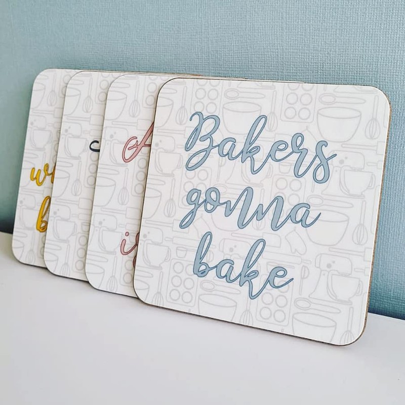 Crumbs by Collette Baking Pun Coasters - Boxed Gift Set
