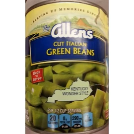 Allens Cut Italian Green Beans Kentucky Wonder Style 28 Ounce (Pack of 4)