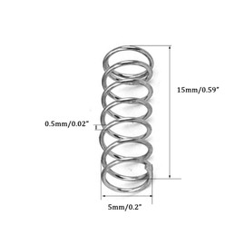 TA-VIGOR TA-VIGOR 10Pcs Compressed Spring, 5mm OD,0.5mm Wire Size,15mm Free Length Dual Extended Durable Dual Hook Tension Spring for Furniture Screen Doors Repair Projects