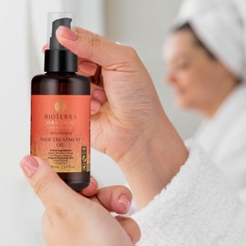 BIOTERRA Organic Hair Oil for Hair Growth & Scalp Treatment - Enriched with Castor Oil - Coconut and Sweet Almond & Jojoba & Avocado Oils for Strong and Frizz-Free & Nourished Hair (100ml)