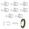 UNICRAFTALE About 10 Sets Adjustable Platinum Screw Pin Shackle Survival