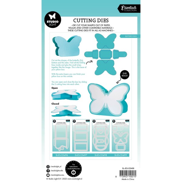 Studio Light SL Cutting Die Butterfly Box Essentials 282x147x1mm 13