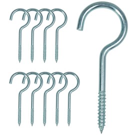 KEEPFFYE 4 Inchs Large Heavy Duty Screw in Hooks 10 Pack,304 Stainless Steel Screw Hooks,Ceiling Hooks for Hanging Plants Indoor and Outdoor Use