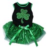 Puppy Clothes Dog Dress St Patrick's Day Clover Leaf Black